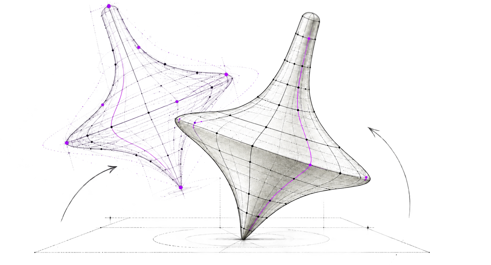 A model prediction compared with physical evidence.