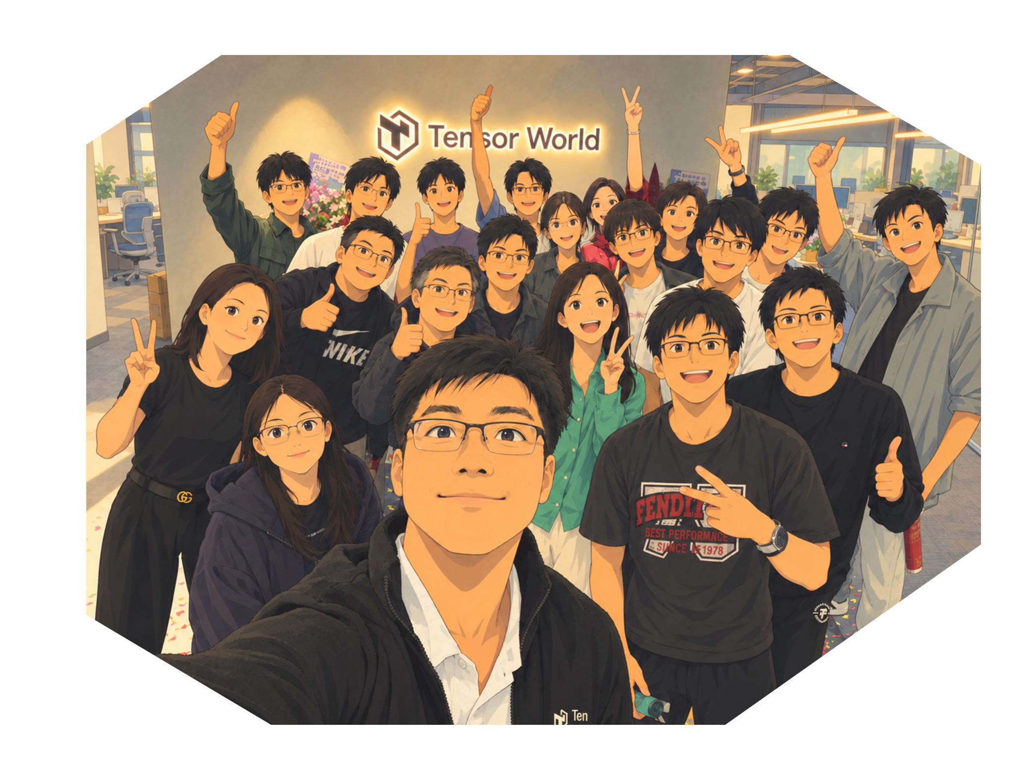 The TensorWorld team together in the office